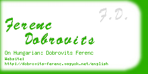 ferenc dobrovits business card